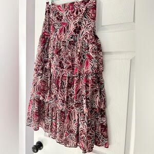 Floral printed midi skirt